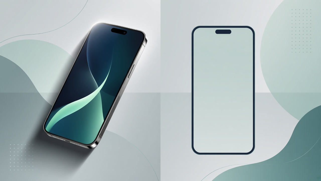 Illustration for 3D phone mockup vs flat PNG frames (and screenshot frame sites)