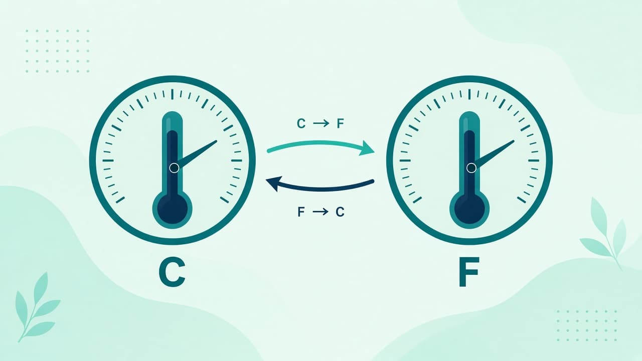 Illustration for Celsius to Fahrenheit converter (and back)
