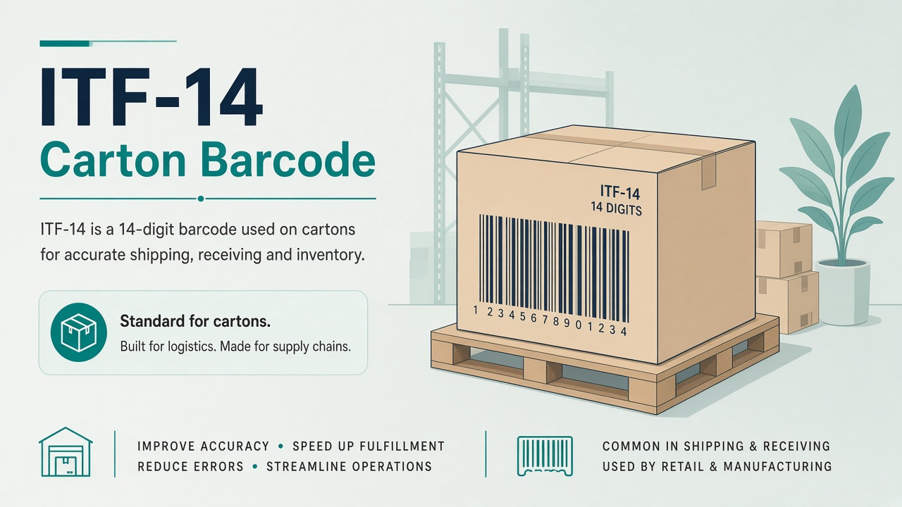 Illustration for ITF-14 barcode explained + free generator