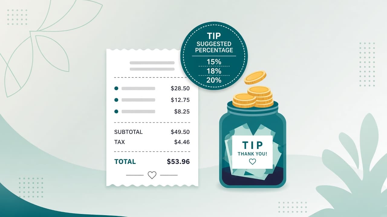 Illustration for Tip calculator: bill, tip percent, and split
