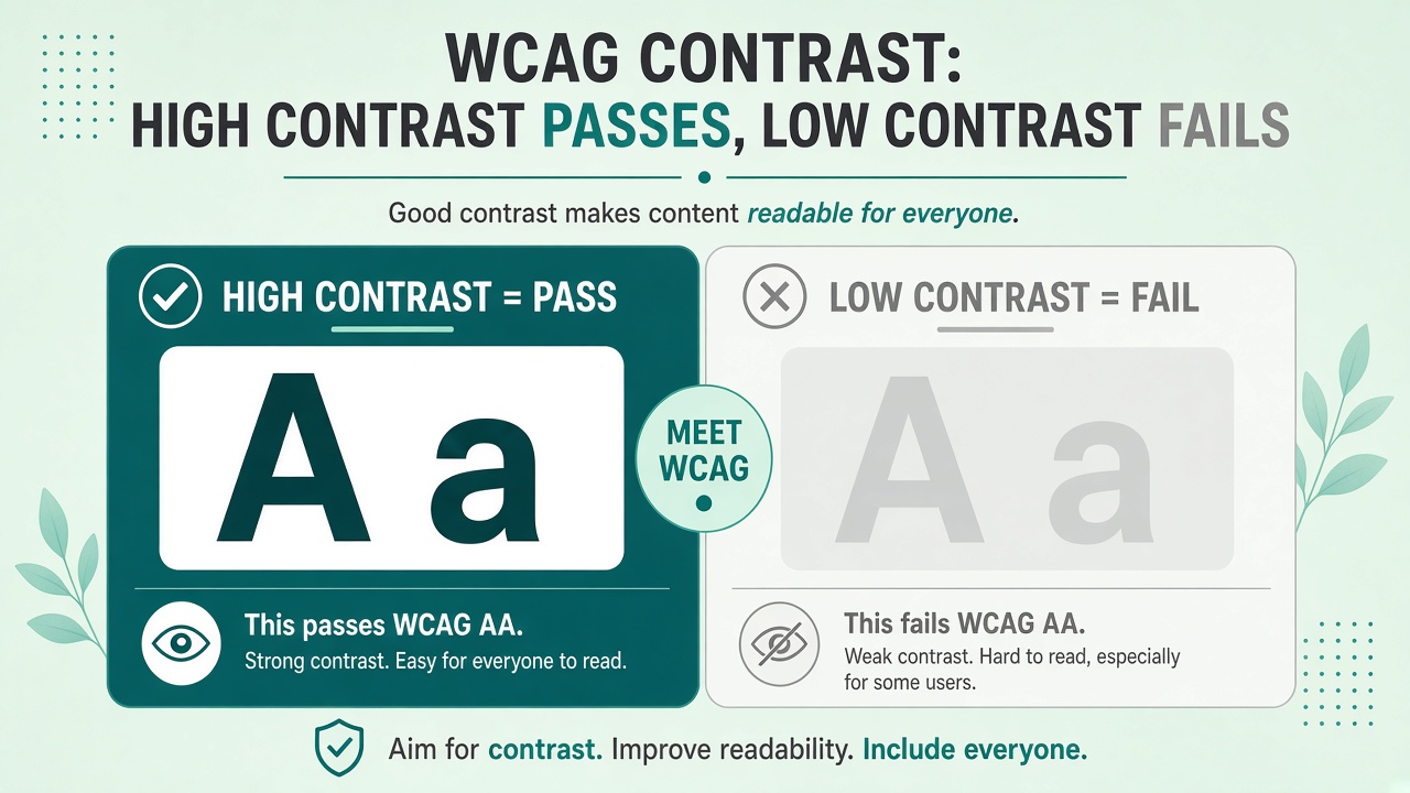 Illustration for WCAG color contrast checker: pass AA/AAA