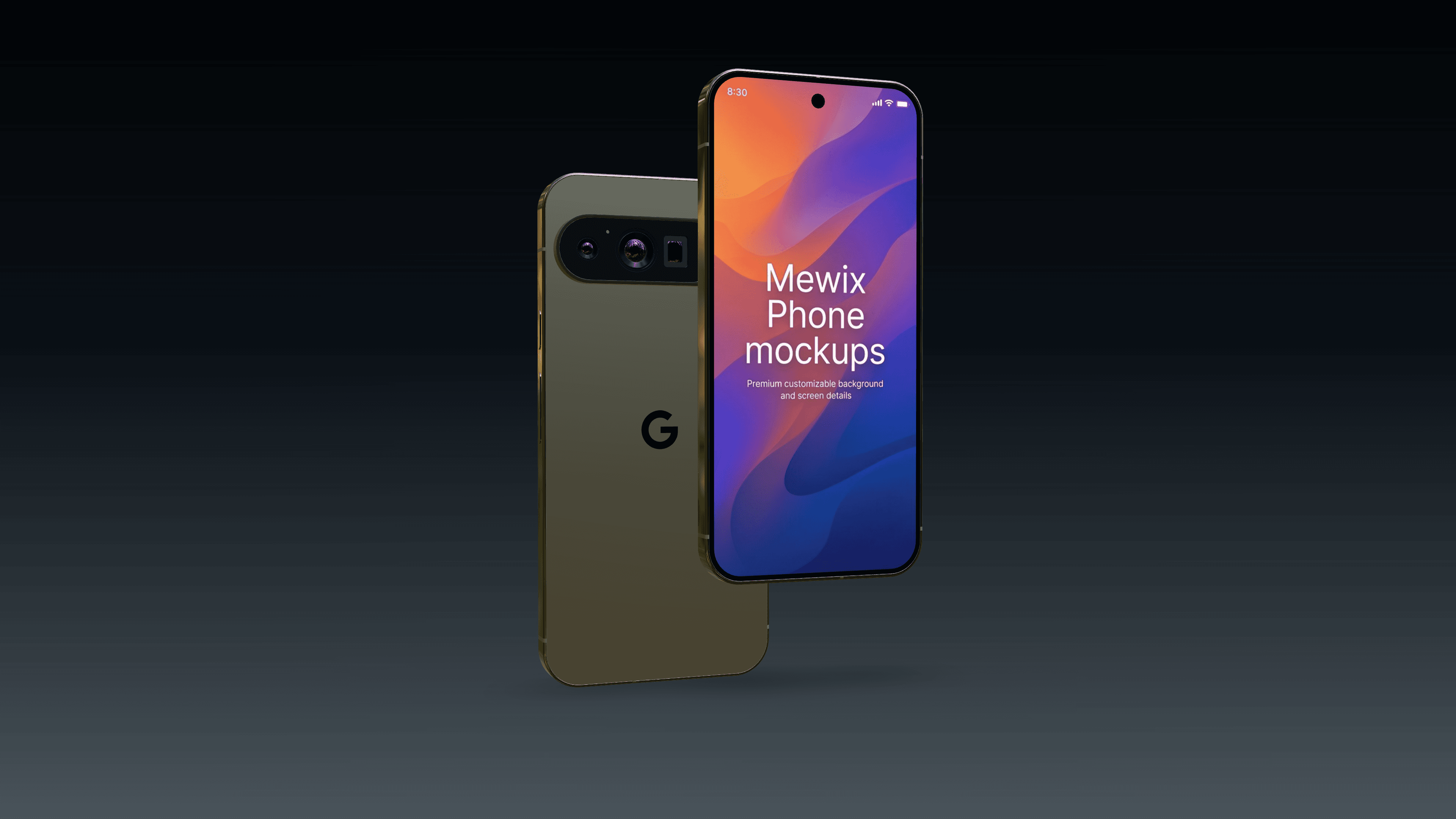 Front back pair mockup template