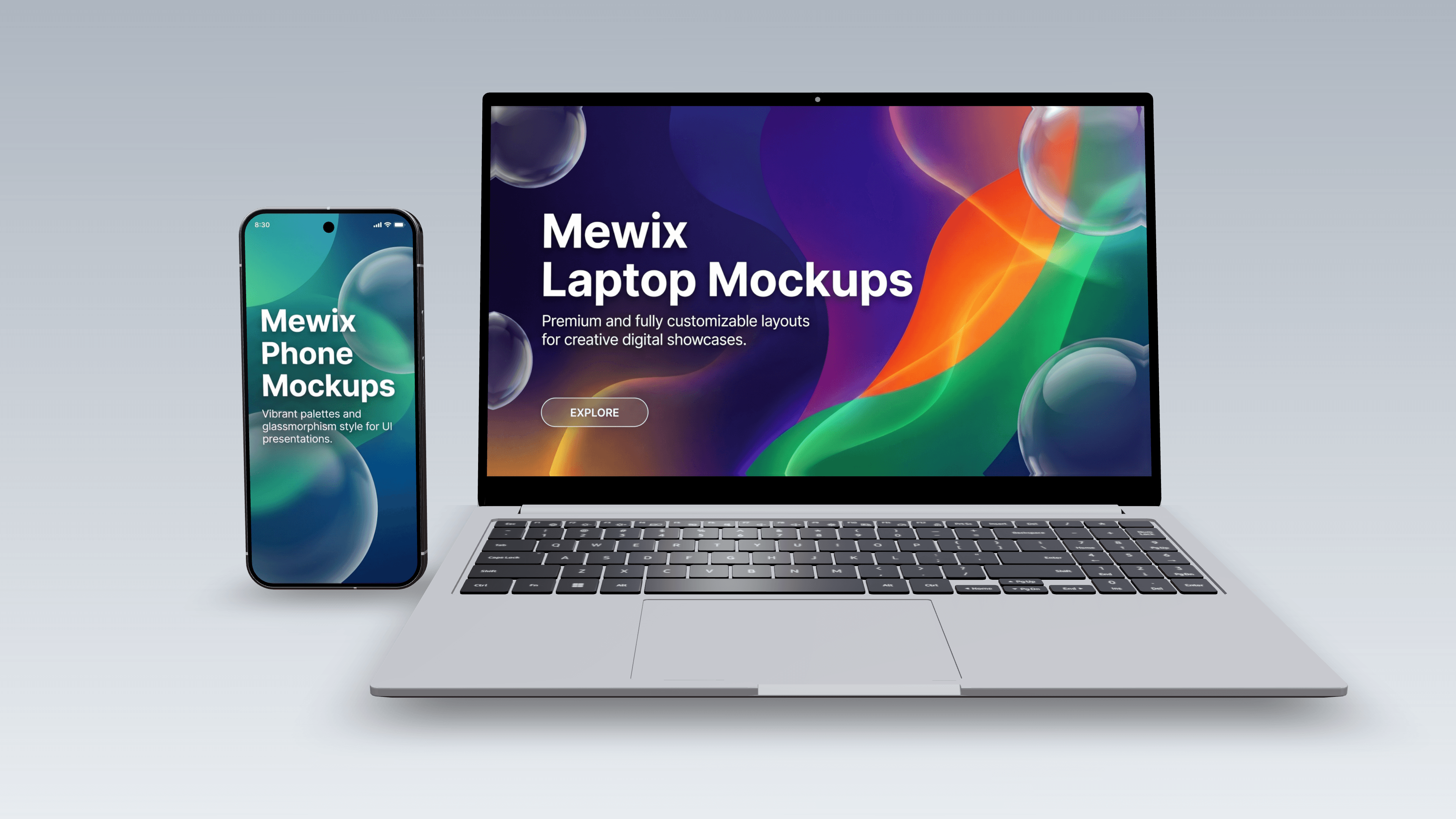 Phone + laptop mockup template