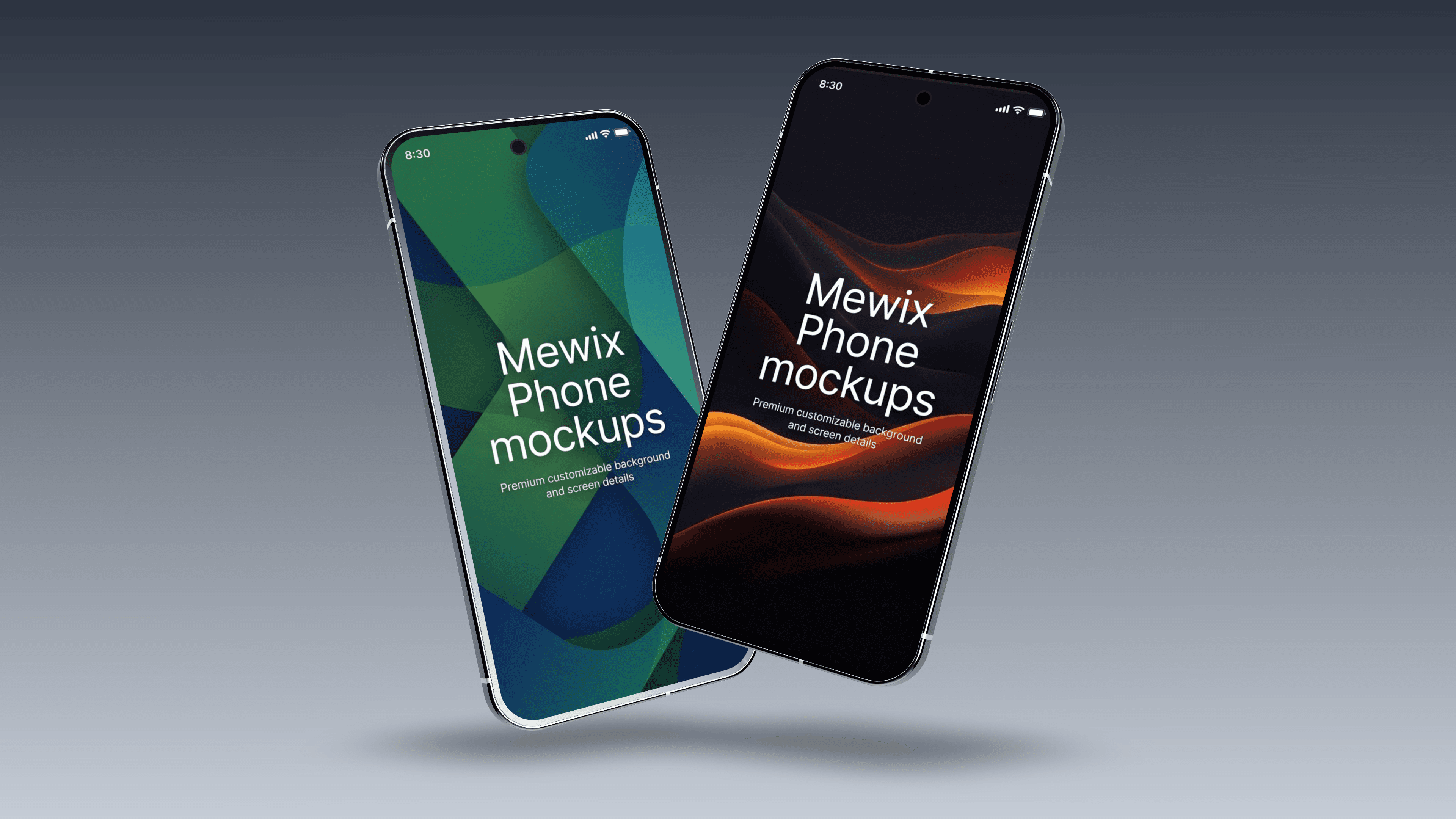 Floating phones mockup template